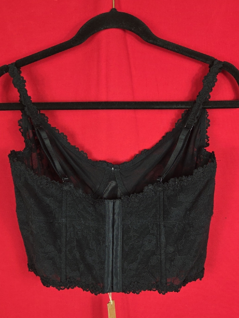 NEW SKIMS Stretch Lace Corset Black Size XL - Picture 6 of 9